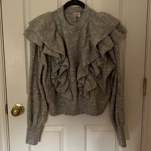 Divided Puff Sleeve Sweater
